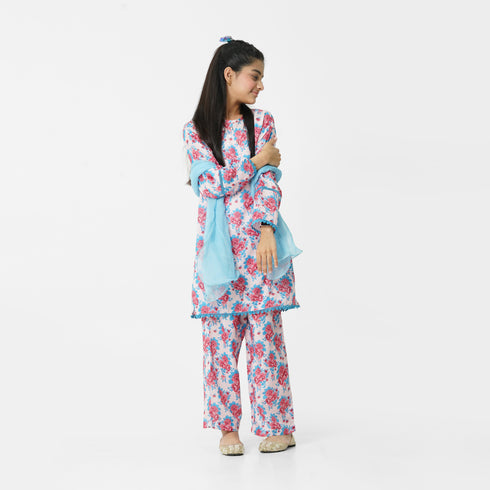 Pink Flowers 2Pc Eastern Set
